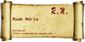 Raab Mária névjegykártya